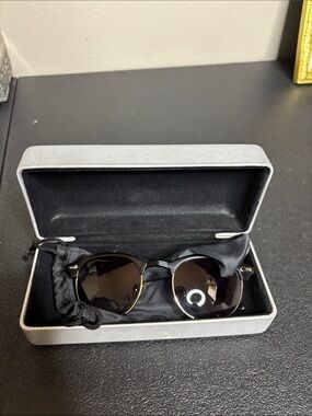 Archie's Black Round Sunglasses with Silver Trim